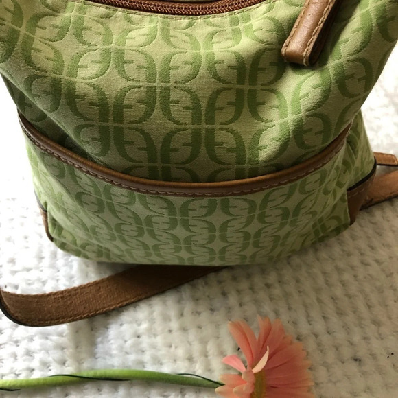 Fossil green cross  body bag canvas/leather - Picture 6 of 12